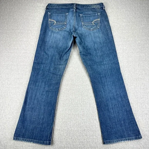 Vintage American Eagle Bootcut Jeans Women 10/31X27 Blue medium wash Mid Rise - Picture 3 of 12